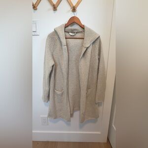 TNA Cream Hooded Open-Front Women’s Cardigan